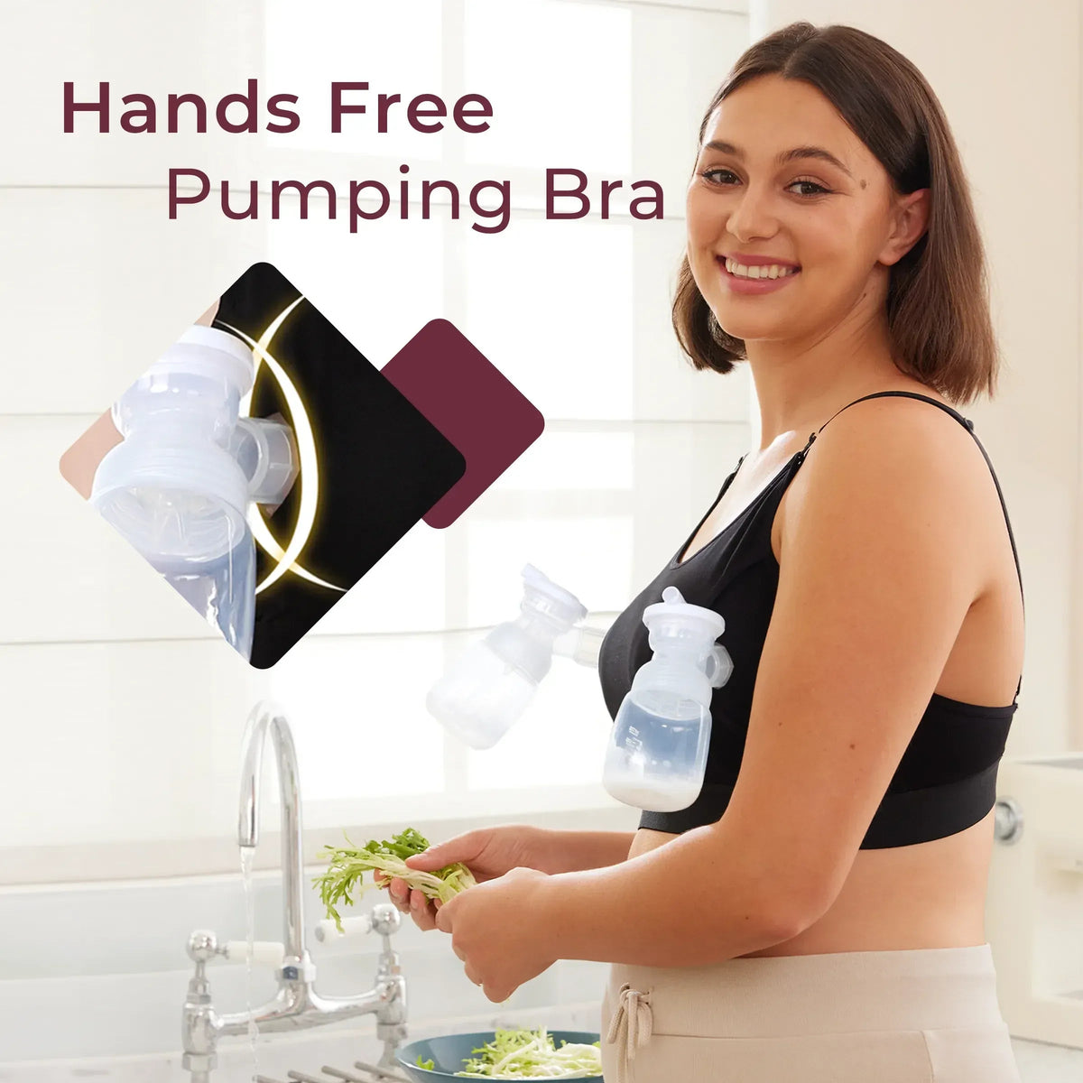 CareMamas™ 2-in-1 Hands-Free Express Nursing Bra